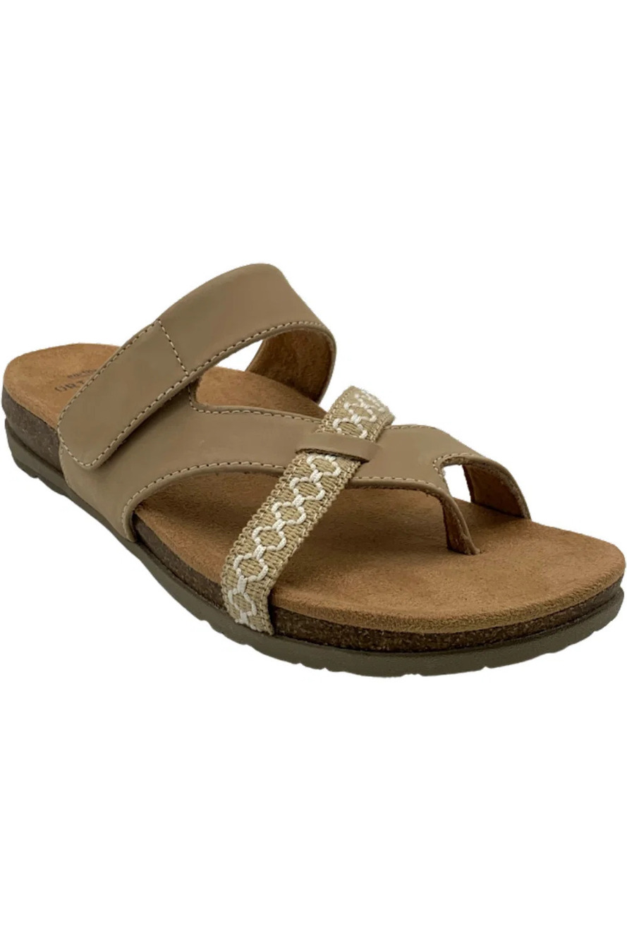 Earth Origins Nubuck Toe-Post Sandals Ossi Wheat - Medium - Picture 4 of 4